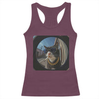 Smoking Cat Racerback Tank Top Meme Funny Cool Kitten - Wonder Print Shop