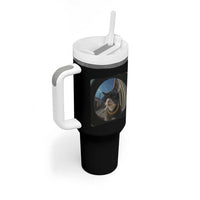 Smoking Cat Tumbler With Handle Meme Funny Cool Kitten