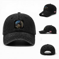 Smoking Cat Washed Cotton Baseball Cap Meme Funny Cool Kitten