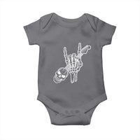 Rock N Roll Baby Onesie Skeleton Hand Playing Guitar Heavy Metal Music - Wonder Print Shop