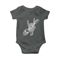 Rock N Roll Baby Onesie Skeleton Hand Playing Guitar Heavy Metal Music - Wonder Print Shop