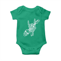 Rock N Roll Baby Onesie Skeleton Hand Playing Guitar Heavy Metal Music - Wonder Print Shop
