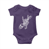 Rock N Roll Baby Onesie Skeleton Hand Playing Guitar Heavy Metal Music - Wonder Print Shop