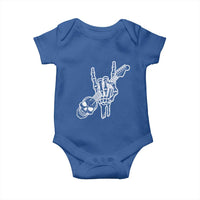 Rock N Roll Baby Onesie Skeleton Hand Playing Guitar Heavy Metal Music - Wonder Print Shop