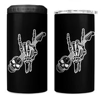 Rock N Roll 4 in 1 Can Cooler Tumbler Skeleton Hand Playing Guitar Heavy Metal Music