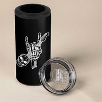 Rock N Roll 4 in 1 Can Cooler Tumbler Skeleton Hand Playing Guitar Heavy Metal Music