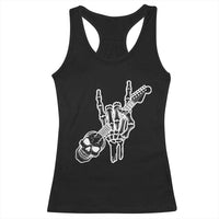 Rock N Roll Racerback Tank Top Skeleton Hand Playing Guitar Heavy Metal Music - Wonder Print Shop