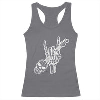 Rock N Roll Racerback Tank Top Skeleton Hand Playing Guitar Heavy Metal Music - Wonder Print Shop