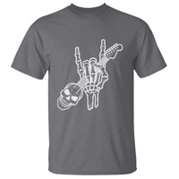 Rock N Roll T Shirt Skeleton Hand Playing Guitar Heavy Metal Music - Wonder Print Shop