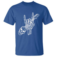 Rock N Roll T Shirt Skeleton Hand Playing Guitar Heavy Metal Music - Wonder Print Shop