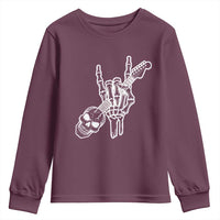 Rock N Roll Youth Sweatshirt Skeleton Hand Playing Guitar Heavy Metal Music - Wonder Print Shop