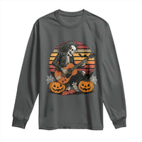 Halloween Rock Long Sleeve Shirt Skeleton Playing Guitar Rock And Roll - Wonder Print Shop
