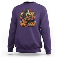 Halloween Rock Sweatshirt Skeleton Playing Guitar Rock And Roll - Wonder Print Shop