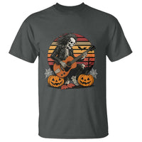 Halloween Rock T Shirt Skeleton Playing Guitar Rock And Roll - Wonder Print Shop