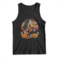 Halloween Rock Tank Top Skeleton Playing Guitar Rock And Roll - Wonder Print Shop