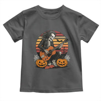Halloween Rock Toddler T Shirt Skeleton Playing Guitar Rock And Roll - Wonder Print Shop