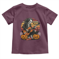 Halloween Rock Toddler T Shirt Skeleton Playing Guitar Rock And Roll - Wonder Print Shop