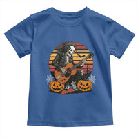 Halloween Rock Toddler T Shirt Skeleton Playing Guitar Rock And Roll - Wonder Print Shop