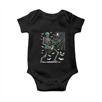 Halloween Rock And Roll Baby Onesie Skeleton Playing Guitar - Wonder Print Shop