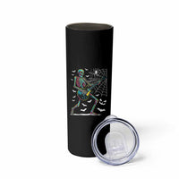 Halloween Rock And Roll Skinny Tumbler Skeleton Playing Guitar