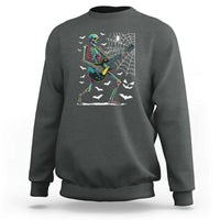 Halloween Rock And Roll Sweatshirt Skeleton Playing Guitar - Wonder Print Shop