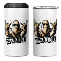 Funny Bigfoot Rock N Roll 4 in 1 Can Cooler Tumbler Music Lover Sasquatch