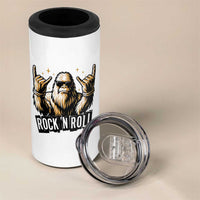 Funny Bigfoot Rock N Roll 4 in 1 Can Cooler Tumbler Music Lover Sasquatch