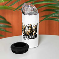 Funny Bigfoot Rock N Roll 4 in 1 Can Cooler Tumbler Music Lover Sasquatch