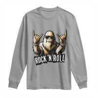 Funny Bigfoot Rock N Roll Long Sleeve Shirt Music Lover Sasquatch - Wonder Print Shop