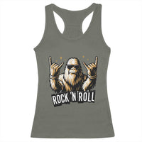 Funny Bigfoot Rock N Roll Racerback Tank Top Music Lover Sasquatch - Wonder Print Shop