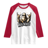 Funny Bigfoot Rock N Roll Raglan Shirt Music Lover Sasquatch - Wonder Print Shop