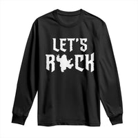 Bigfoot Rock N Roll Long Sleeve Shirt Funny Lets Rock Music Lover - Wonder Print Shop
