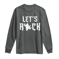 Bigfoot Rock N Roll Long Sleeve Shirt Funny Lets Rock Music Lover - Wonder Print Shop