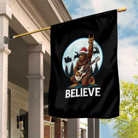 Christmas Bigfoot Garden Flag Believe Funny Santa Rock N Roll - Wonder Print Shop