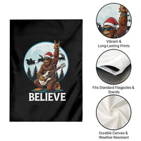 Christmas Bigfoot Garden Flag Believe Funny Santa Rock N Roll - Wonder Print Shop