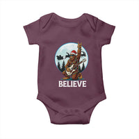 Christmas Bigfoot Baby Onesie Believe Funny Santa Rock N Roll - Wonder Print Shop