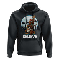 Christmas Bigfoot Hoodie Believe Funny Santa Rock N Roll - Wonder Print Shop