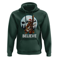 Christmas Bigfoot Hoodie Believe Funny Santa Rock N Roll - Wonder Print Shop