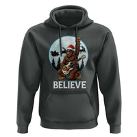 Christmas Bigfoot Hoodie Believe Funny Santa Rock N Roll - Wonder Print Shop