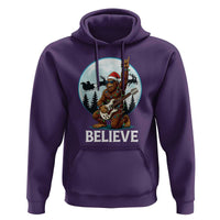Christmas Bigfoot Hoodie Believe Funny Santa Rock N Roll - Wonder Print Shop