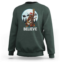 Christmas Bigfoot Sweatshirt Believe Funny Santa Rock N Roll - Wonder Print Shop