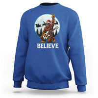 Christmas Bigfoot Sweatshirt Believe Funny Santa Rock N Roll - Wonder Print Shop