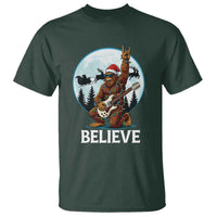 Christmas Bigfoot T Shirt Believe Funny Santa Rock N Roll - Wonder Print Shop