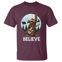 Christmas Bigfoot T Shirt Believe Funny Santa Rock N Roll - Wonder Print Shop