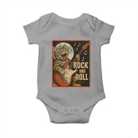 Funny Rock And Roll Baby Onesie Cat Playing Electric Guitar Music Lover - Wonder Print Shop