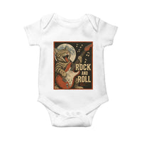 Funny Rock And Roll Baby Onesie Cat Playing Electric Guitar Music Lover - Wonder Print Shop