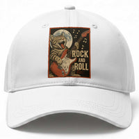 Funny Rock And Roll Baseball Cap Cat Playing Electric Guitar Music Lover