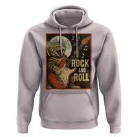 Funny Rock And Roll Hoodie Cat Playing Electric Guitar Music Lover - Wonder Print Shop