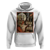 Funny Rock And Roll Hoodie Cat Playing Electric Guitar Music Lover - Wonder Print Shop