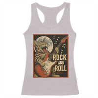 Funny Rock And Roll Racerback Tank Top Cat Playing Electric Guitar Music Lover - Wonder Print Shop